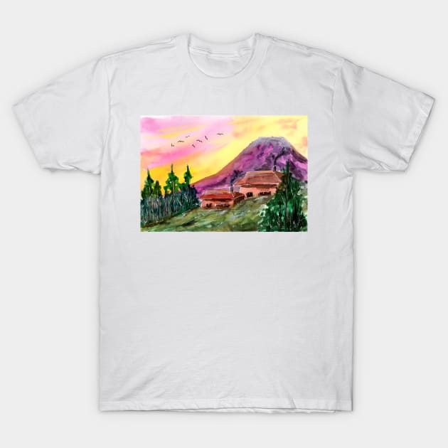 Purple Mountain Sunset T-Shirt by ZeichenbloQ